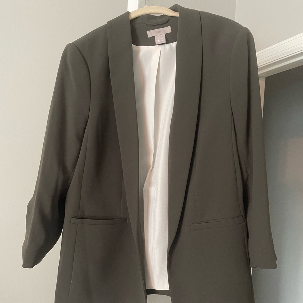 H&M Boyfriend Blazer Olive Green Medium